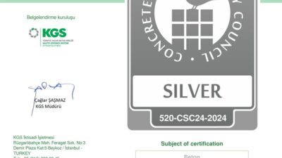 Medcem Çimento Grubu, Kaynakların Sorumlu Kullanımı Sertifikasını “Gümüş” Seviyeye Yükseltti