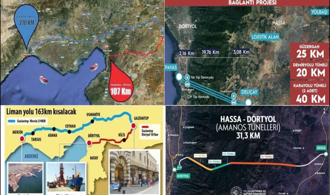 - Yeni yapılacak otoyol ile 325 km uzaklıktaki Mersin yerine