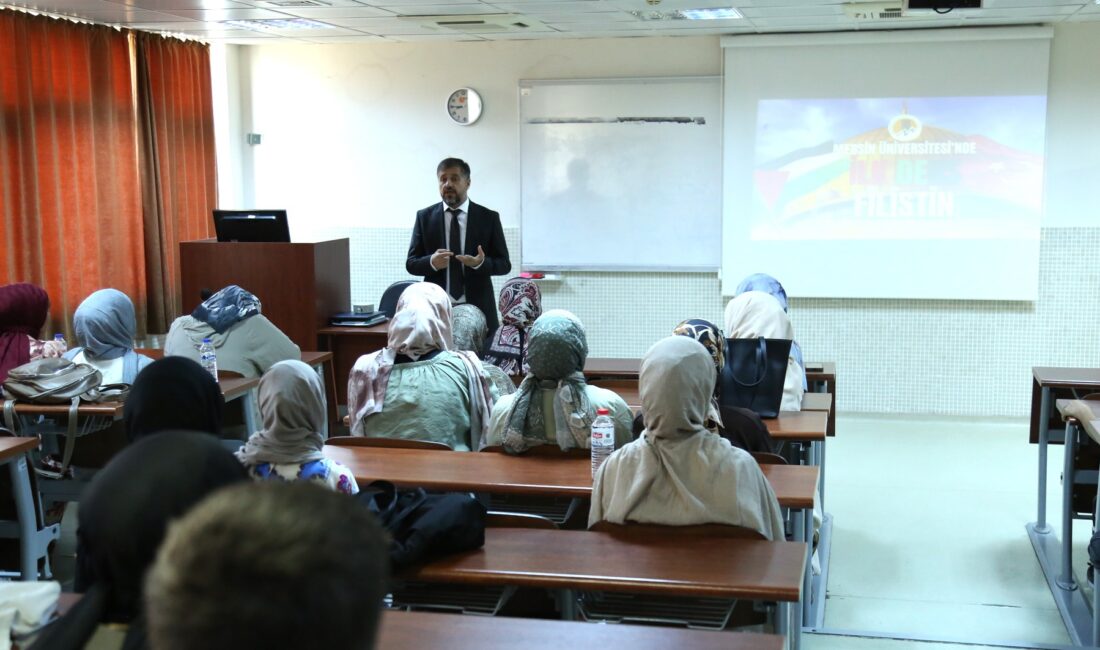 MEÜ’DE İLK DERS FİLİSTİN Yükseköğretim Kurulu’nun çağrısı doğrultusunda, İsrail’in Gazze’de sürdürdüğü ve çoğunluğunu çocukların,
