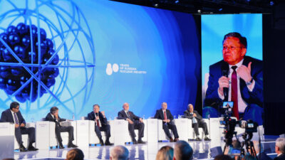 Rusya’nın başkenti Moskova’da Tüm Rusya Sergi Merkezi’nde düzenlenen Dünya Nükleer