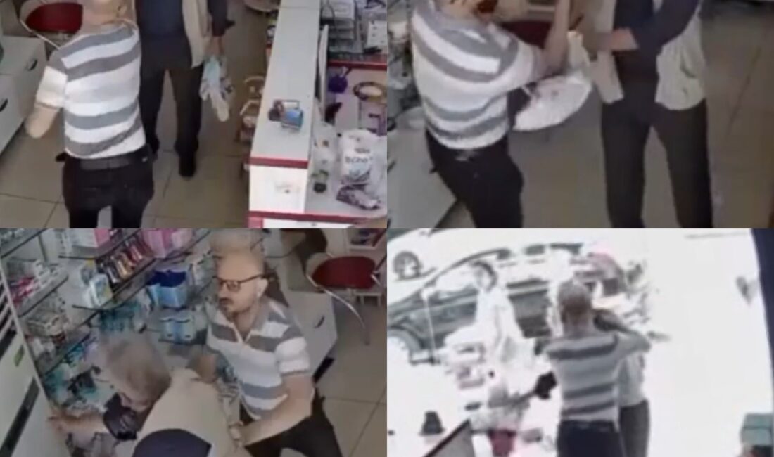 Muadil ilaç kavgasında yeni görüntüler çıktı Mersin‘in Erdemli ilçesinde muadil ilaç verdiği için eczacı kalfasının kafasına