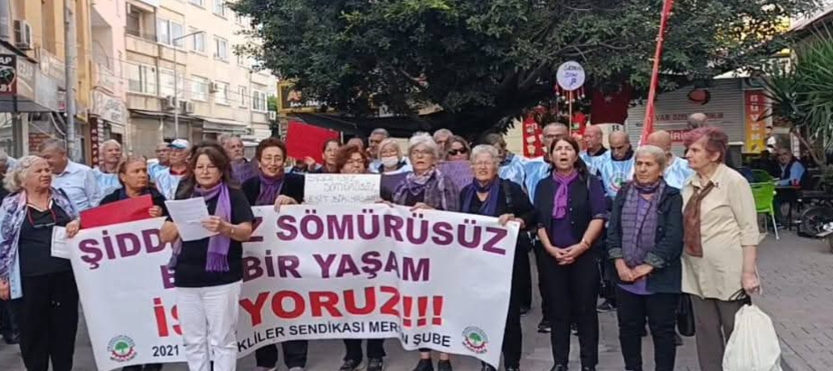 ‘KADINLAR GÜVENCESİZ!’ Tüm Emekli-Sen Mersin Şubesi Kadın Sekreteri Sıdıka Gündüz, 25 Kasım