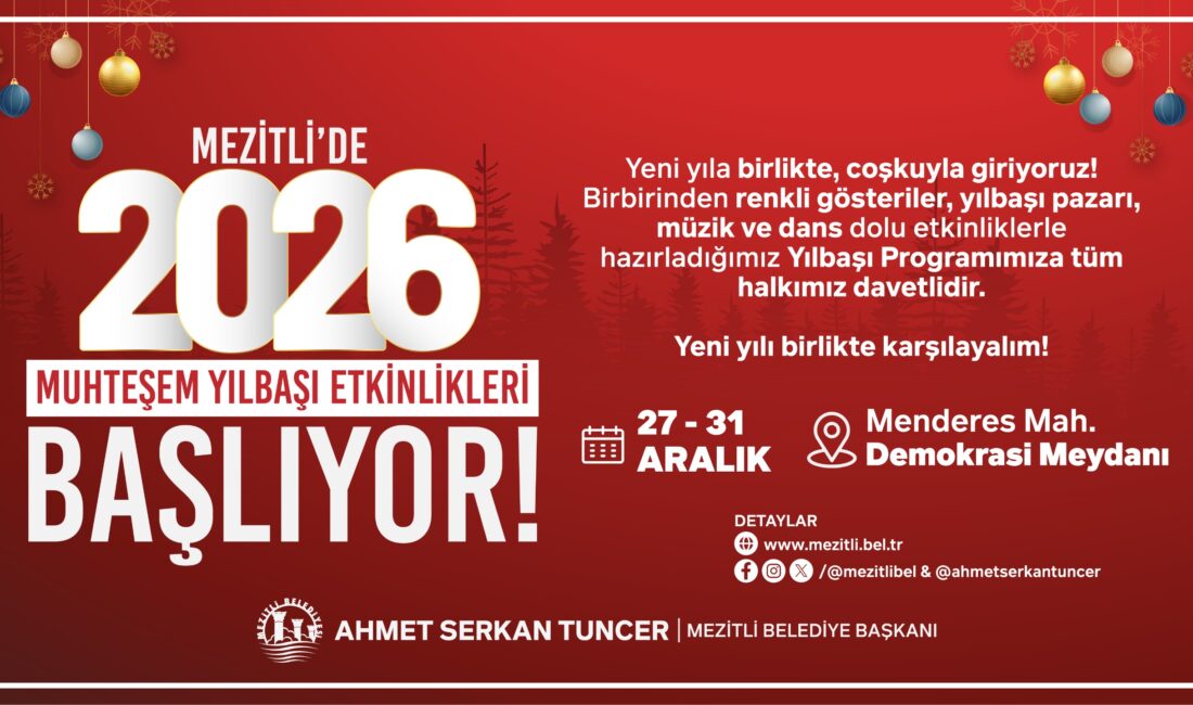 Mezitli Belediyesi, 2026 yılına sayılı günler kala vatandaşlarını müzik, dans