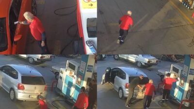 Mersin’de bir akaryakıt istasyonunda LPG pompası takılıyken sürücünün aracı hareket
