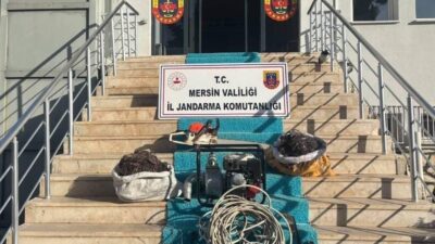 Mersin‘de iki ilçede bir çok noktadaki trafodan kablo çalan 2