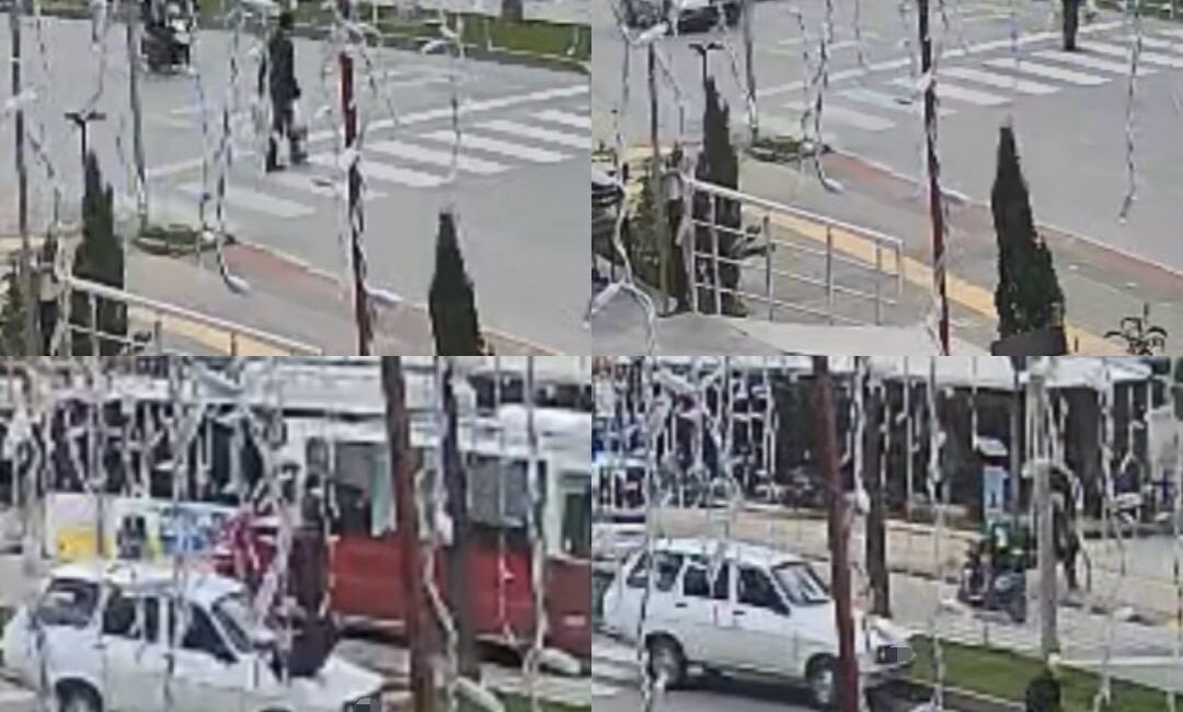 Mersin’de elinde poşetlerle giden bir şahsa yaya geçidinde otomobil çarptığı.