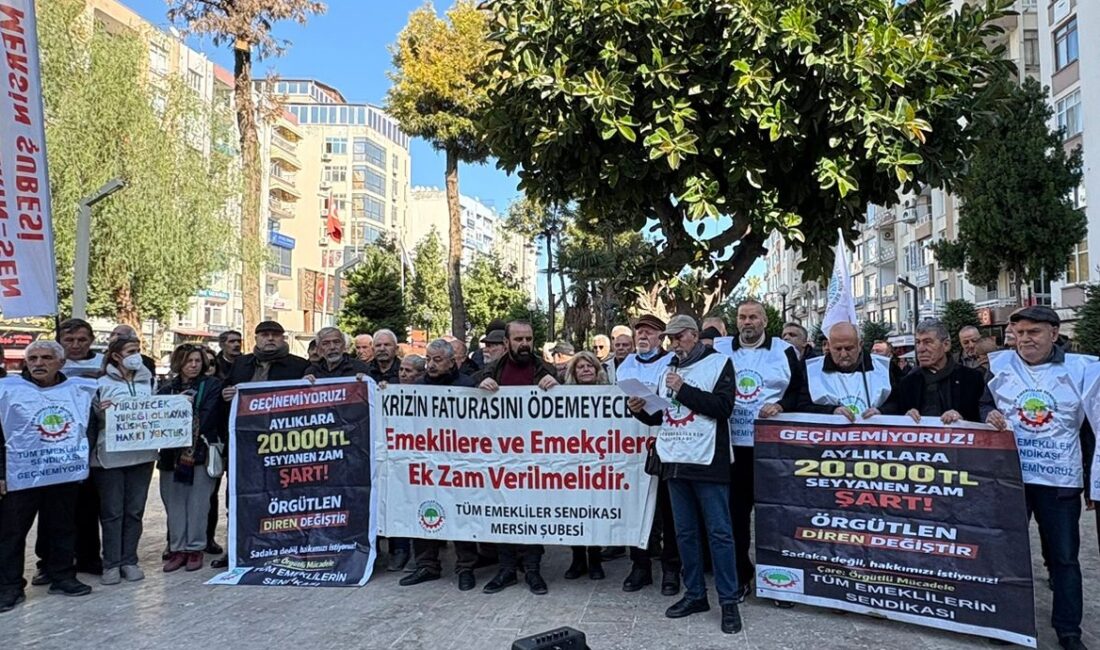 Tüm Emeklilerin Sendikası Mersin Şubesi Özgür Çocuk Parkı’nda basın açıklaması