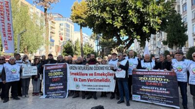 Tüm Emeklilerin Sendikası Mersin Şubesi Özgür Çocuk Parkı’nda basın açıklaması