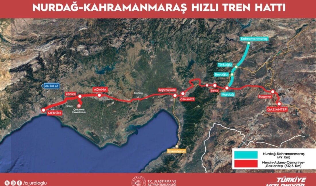 Ulaştırma ve Altyapı Bakanı Abdulkadir Uraloğlu, Nurdağ-Kahramanmaraş Hızlı Tren Hattı’na