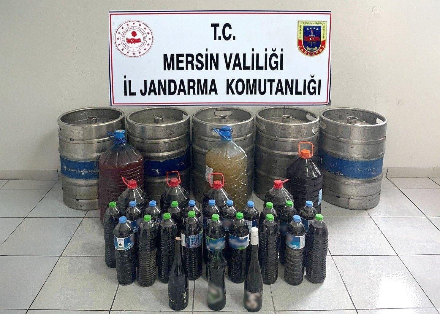Mersin’de 685 litre sahte içki ele geçirildi