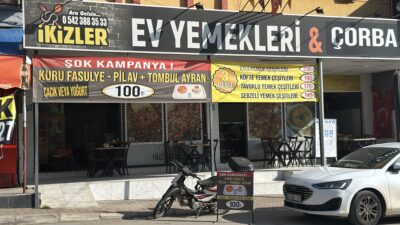Kocavilayet Mahallesi’nde faaliyet gösteren bir esnafın astığı 100 TL’lik kuru