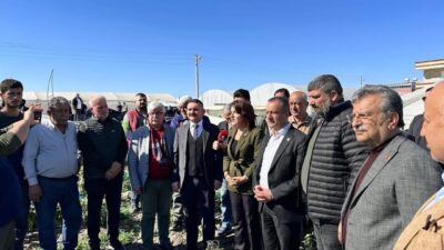 CHP Akdeniz İlçe Başkanı Semih Palamut, şiddetli fırtınadan etkilenen Kazanlı