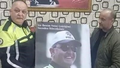 Mersin’in Tarsus ilçesinde yıllardır özveriyle çalışan trafik polisi esnafın sürpriz