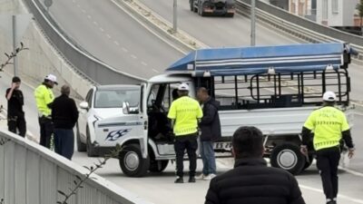 Mersin’in Tarsus ilçesinde trafik ekiplerinin gerçekleştirdiği uygulama sırasında denetimden kaçmaya