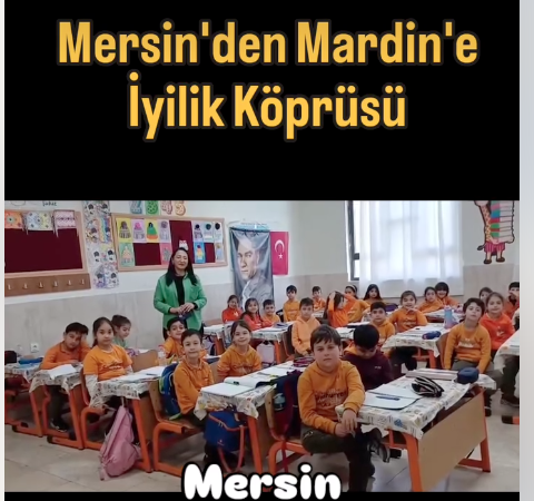 Mersin’in Yenişehir ilçesinde bulunan Cumhuriyet İlkokulu 2-D sınıfı öğretmen, öğrenci