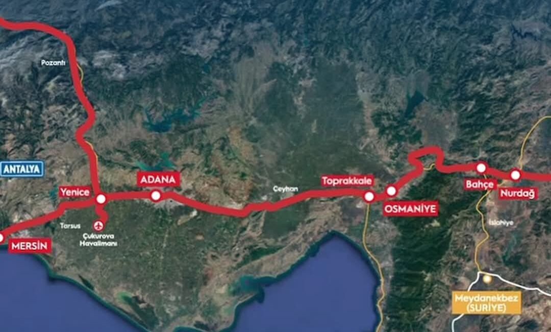 Mersin, Adana, Osmaniye ve Nurdağı üzerinden Gaziantep’e uzanacak hızlı tren