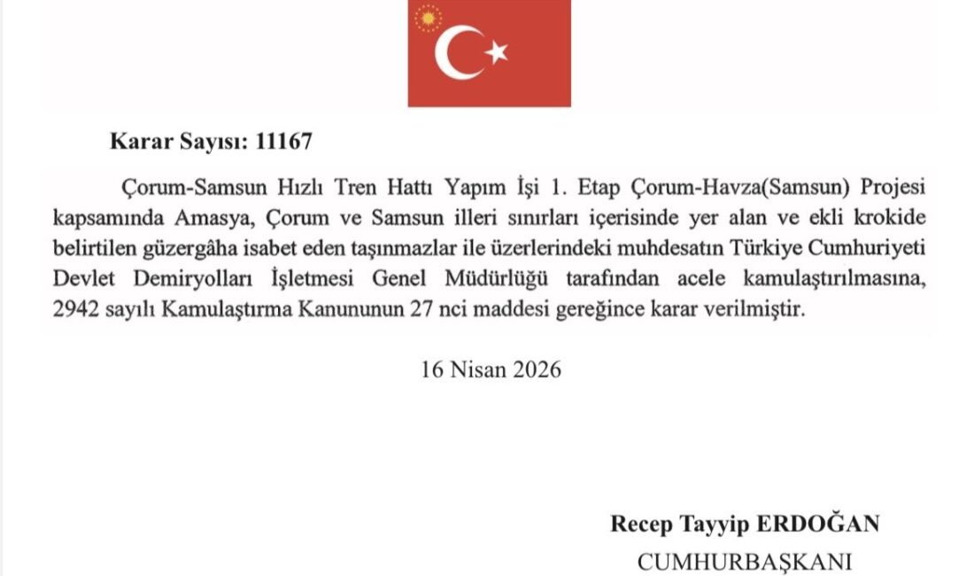 Samsun Büyükşehir Belediye Başkanı Halit Doğan, Çorum-Samsun Hızlı Tren Hattı’nın