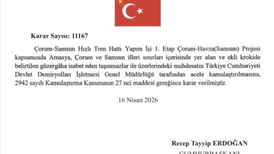 Samsun Büyükşehir Belediye Başkanı Halit Doğan, Çorum-Samsun Hızlı Tren Hattı’nın