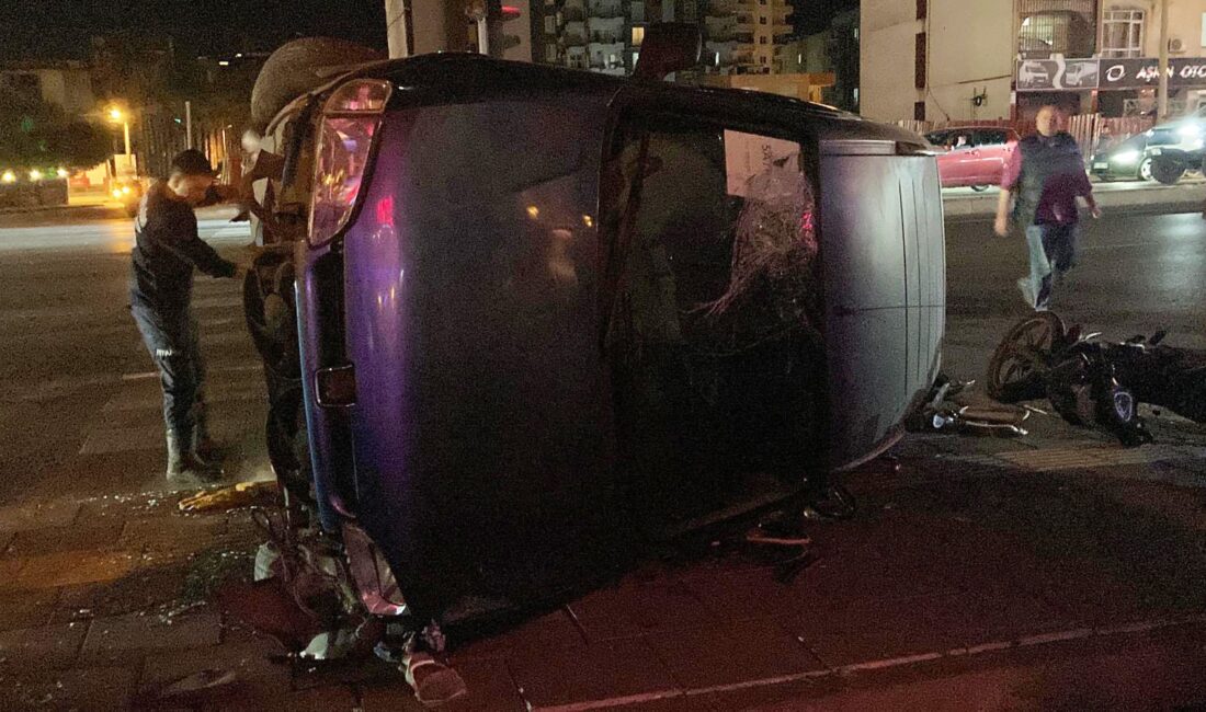 Mersin‘in Erdemli ilçesinde kırmızı ışık ihlali yapan hafif ticari araç