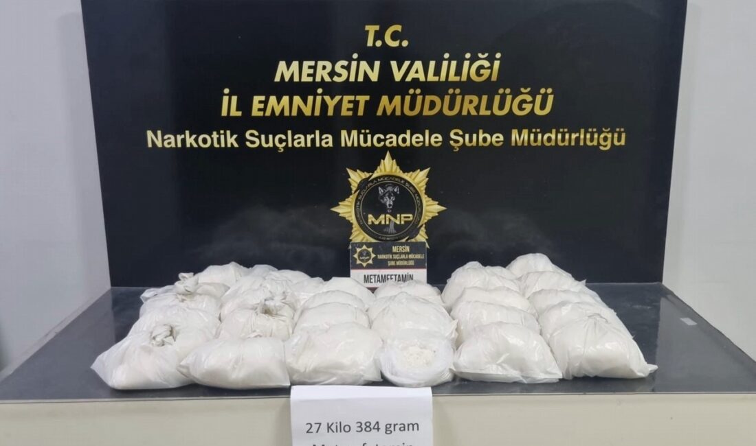 Mersin‘de polis ekiplerince bir depoya düzenlenen operasyonda 27 kilo 384