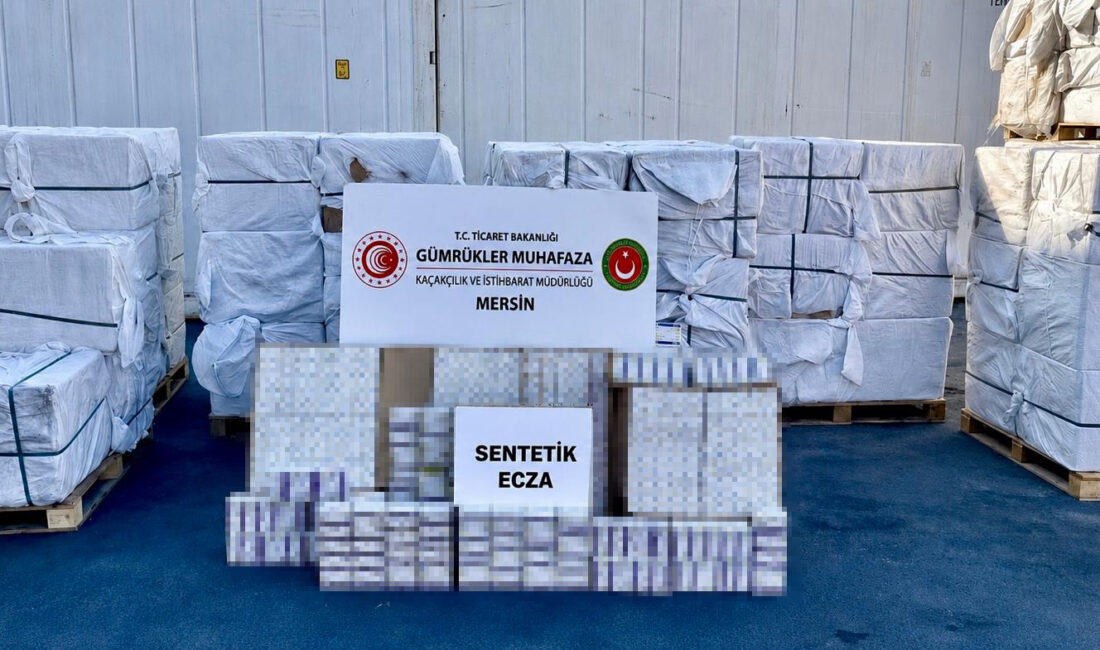 Mersin Limanında gerçekleştirilen operasyonda piyasa değeri yaklaşık 4 milyar 960 milyon