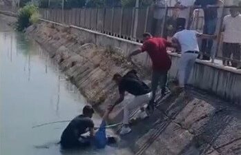 Mersin‘in Tarsus ilçesinde sulama kanalına düşerek boğulma tehlikesi geçiren bir