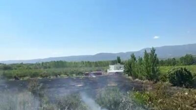 Mersin’in Mut ilçesinde çıkan bahçe yangınında yaklaşık 15 dönüm arazi