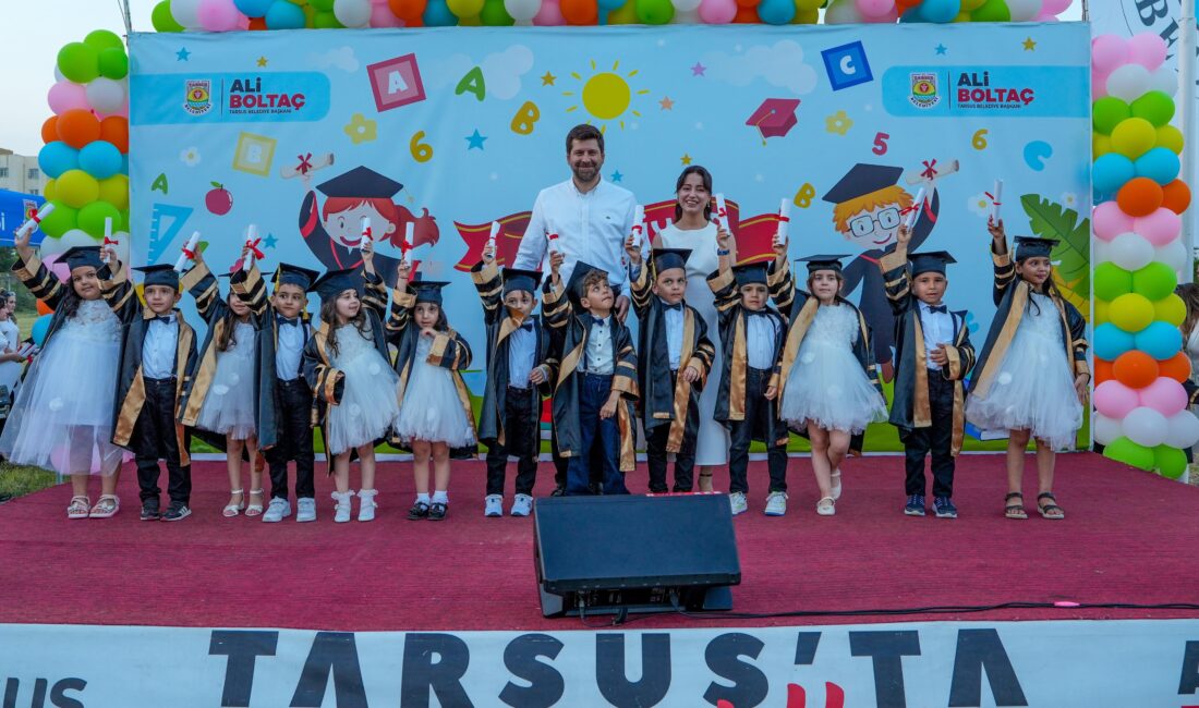 Tarsus Belediyesi kreşlerinde mezuniyet coşkusu Mersin‘in Tarsus ilçesinde Tarsus Belediyesi Kreş Müdürlüğü tarafından düzenlenen 2025-2026