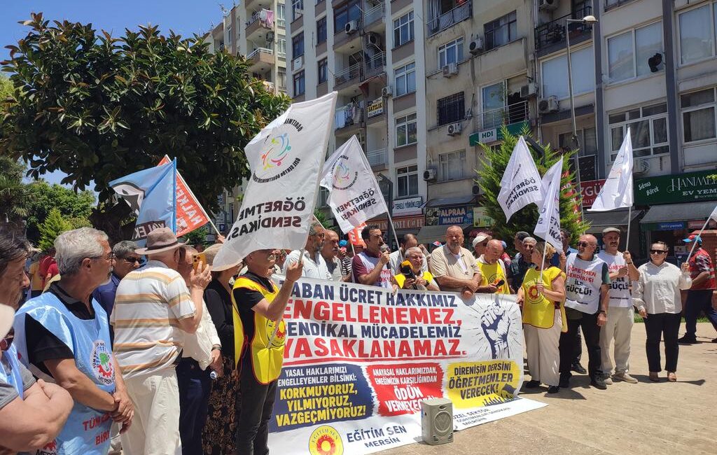 Özel Sektör Öğretmenleri Sendikası açlık grevine başladı. Eğitim- Sen Mersin Şubesi