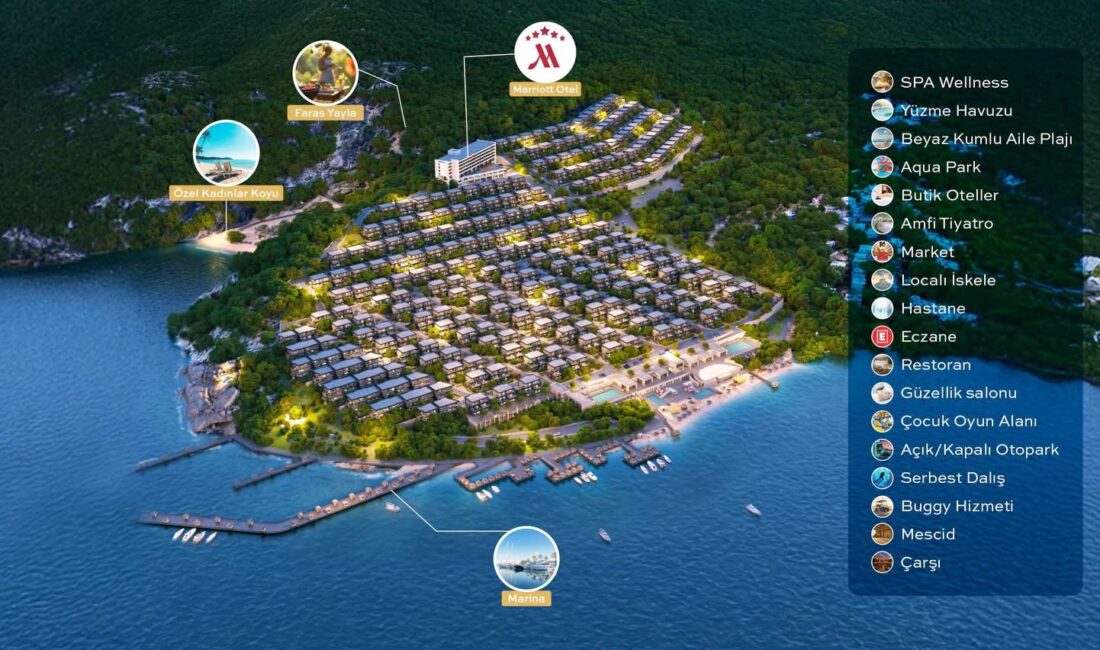 160 odalı 5 yıldızlı Marriott otel
Yaklaşık 1080 villa
Butik oteller
Marina ve