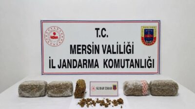 Mersin’de jandarma ekiplerinin düzenlediği uyuşturucu operasyonunda 6 kilo 300 gram