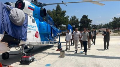 Mersin Orman Bölge Müdürü Zafer Kızıl, Gülnar ilçesinde görev yapan helikopter