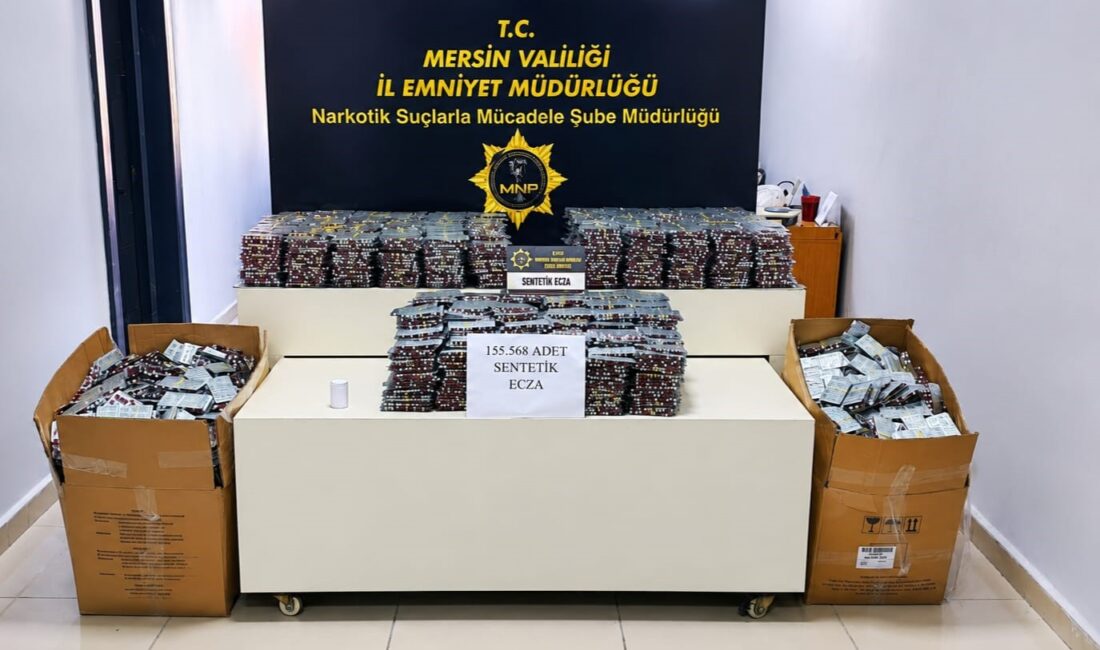 Mersin‘de narkotik ekiplerinin düzenlediği operasyonda bir iş yerinde 155 bin