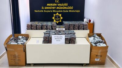 Mersin‘de narkotik ekiplerinin düzenlediği operasyonda bir iş yerinde 155 bin