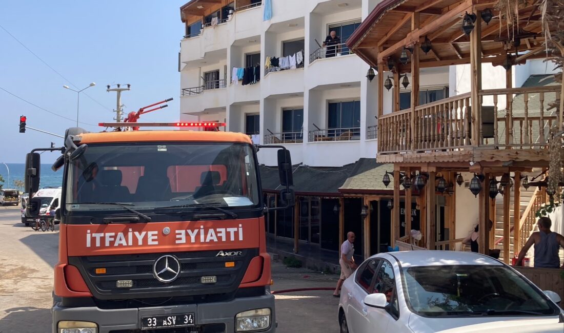 Mersin‘in Erdemli ilçesindeki bir otel odasında çıkan yangında dumandan etkilenen