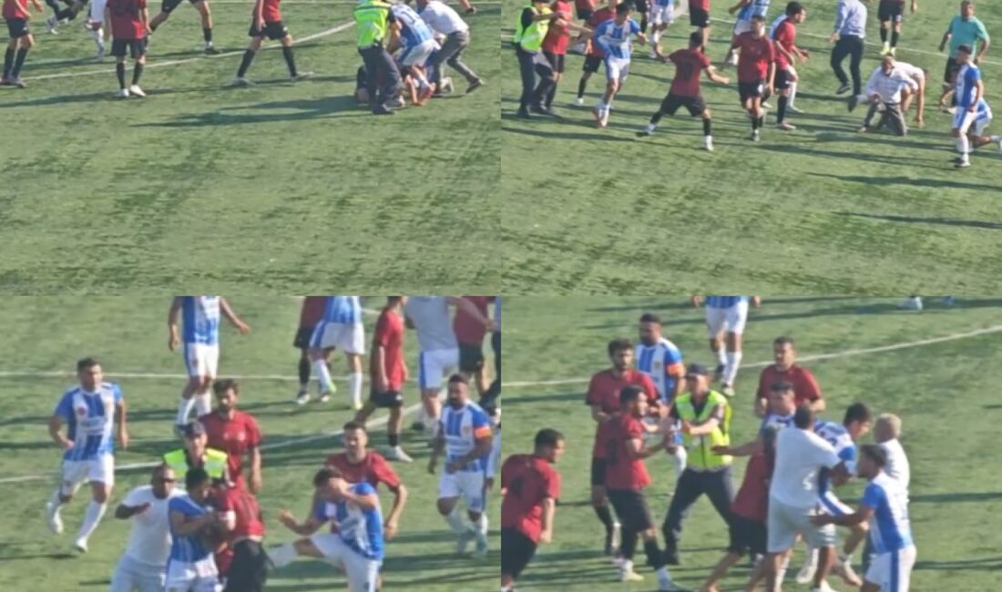 Futbol maçındaki kavga kameraya yansıdı Mersin‘de düzenlenen futbol turnuvasında karşılaşan mahalle takımlarının oyuncularının kavga ettiği