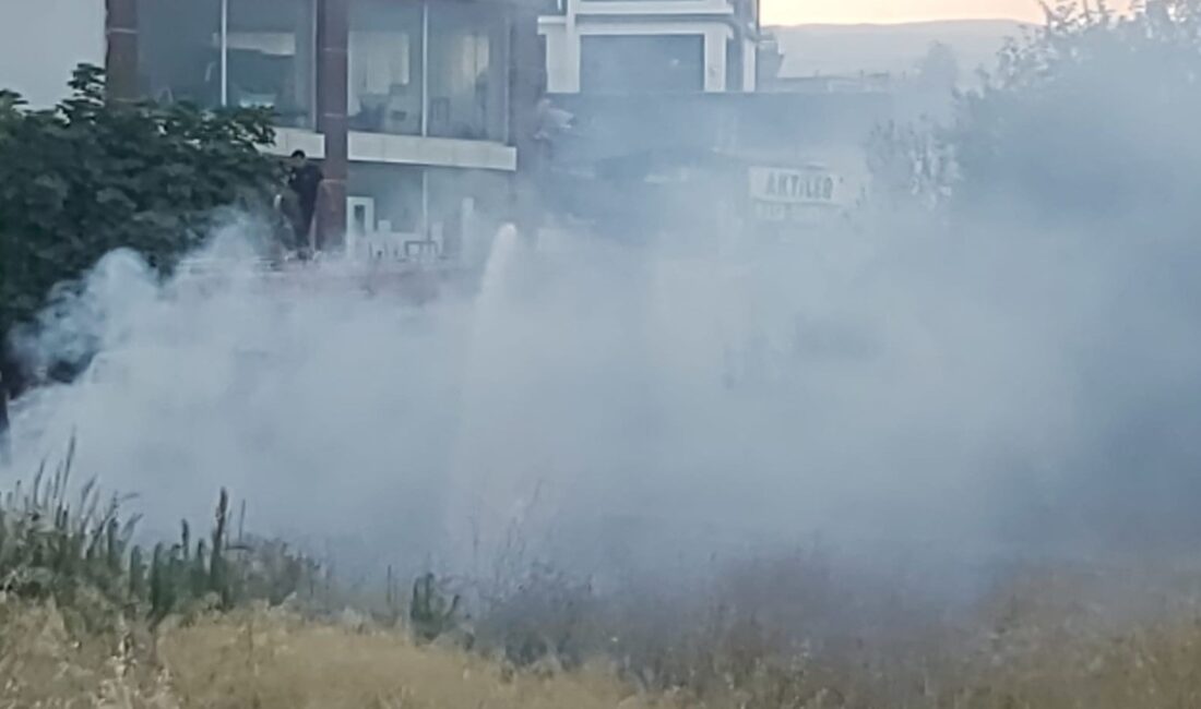 Mersin’in Erdemli ilçesinde boş arazide çıkan yangın, bahçeye sıçramadan itfaiye