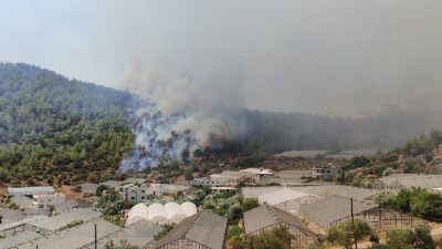 Mersin‘in Aydıncık ilçesinde sabah saatlerinde çıkan orman yangını devam ederken,