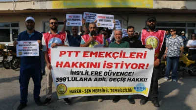 KESK’e bağlı Haber-Sen Mersin Şube Başkanı Musa Özdemir, PTT’yi de