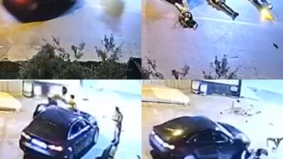 Mersin‘de otomobil ile motosikletin çarpıştığı kazada aracın üzerine düşen çocuğu