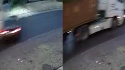 Mersin’de şerit değiştiren tırın aynı istikamette seyreden araca çarparak metrelerce