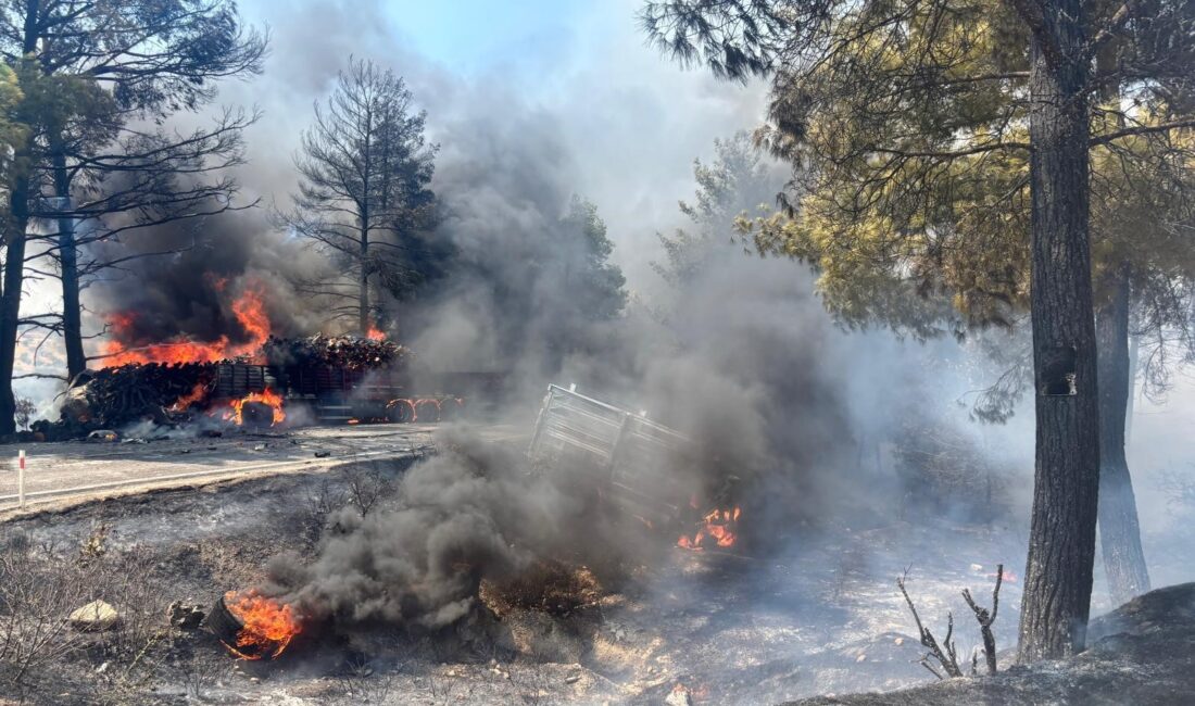Mersin’in Silifke ilçesinde iki tır ve bir kamyonetin karıştığı trafik