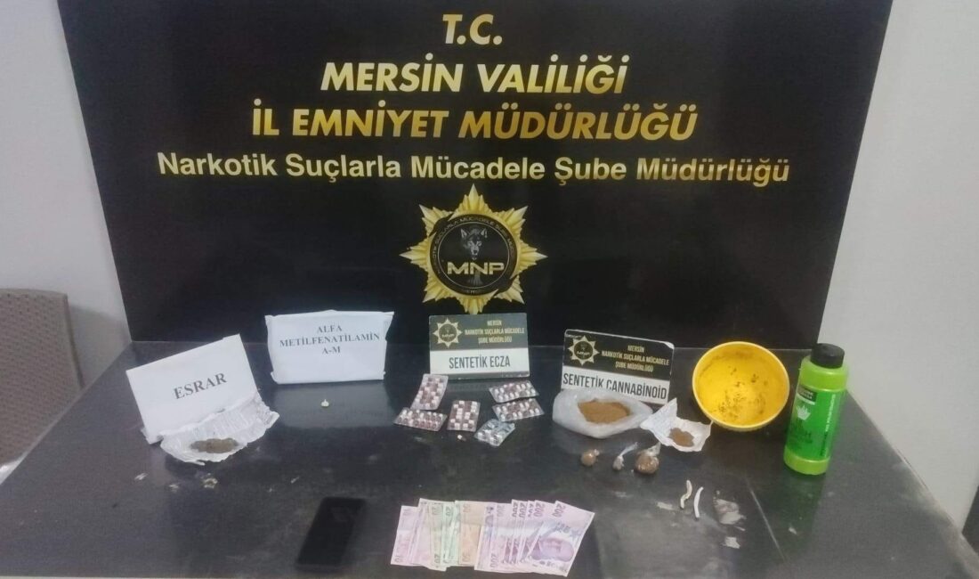 Mersin polisinin yaptığı çalışmada uyuşturucu madde ticareti yapan 4 şüpheli