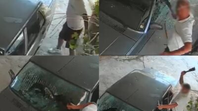 Mersin’in Anamur ilçesinde bir kadına ait araca satırla zarar verip