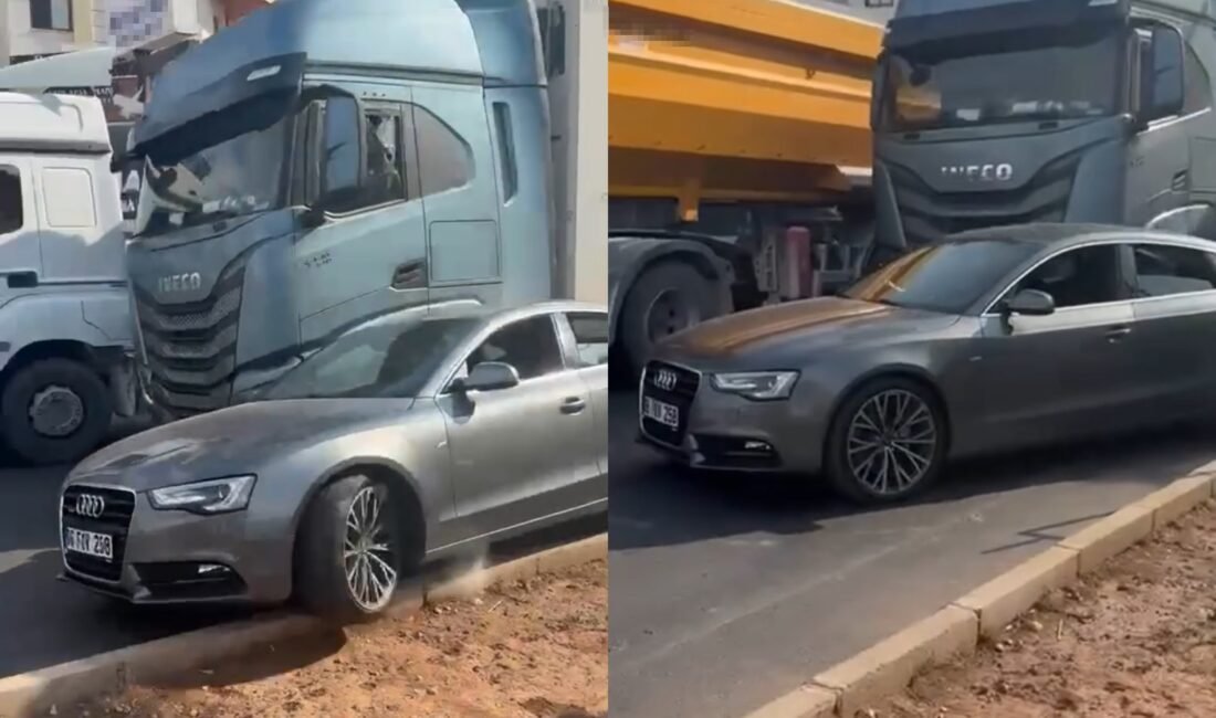 Mersin’in Erdemli ilçesinde tır ve otomobil sürücüleri arasında yaşanan trafikteki