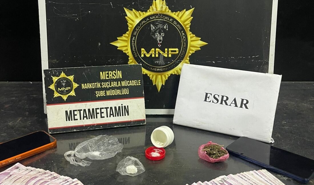 Mersin’de uyuşturucu madde ticareti yaptığı belirlenen şüphelilere yönelik düzenlenen operasyonlarda