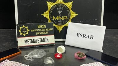 Mersin’de uyuşturucu madde ticareti yaptığı belirlenen şüphelilere yönelik düzenlenen operasyonlarda