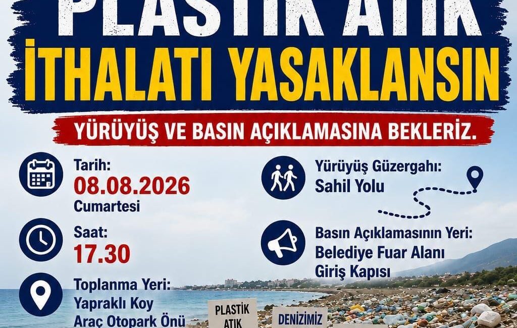 MERSİN’DE ‘PLASTİK ATIK’A KİTLESEL TEPKİ: SAHİLE YÜRÜYÜŞ ÇAĞRISI Mersin’de çevre duyarlılığı bir kez daha sokağa taşınıyor. Mersin Çevre
