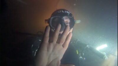 Mersin‘e yurtdışından gelen gemiye yönelik düzenlenen operasyonda su altından da