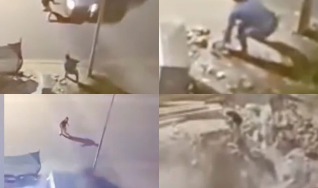 Kavga ettiği şahsa araçla çarpıp çukura uçtu: O anlar kamerada Mersin’in Anamur ilçesinde bir şahıs, kavga ettiği şahsa aracıyla çarpıp